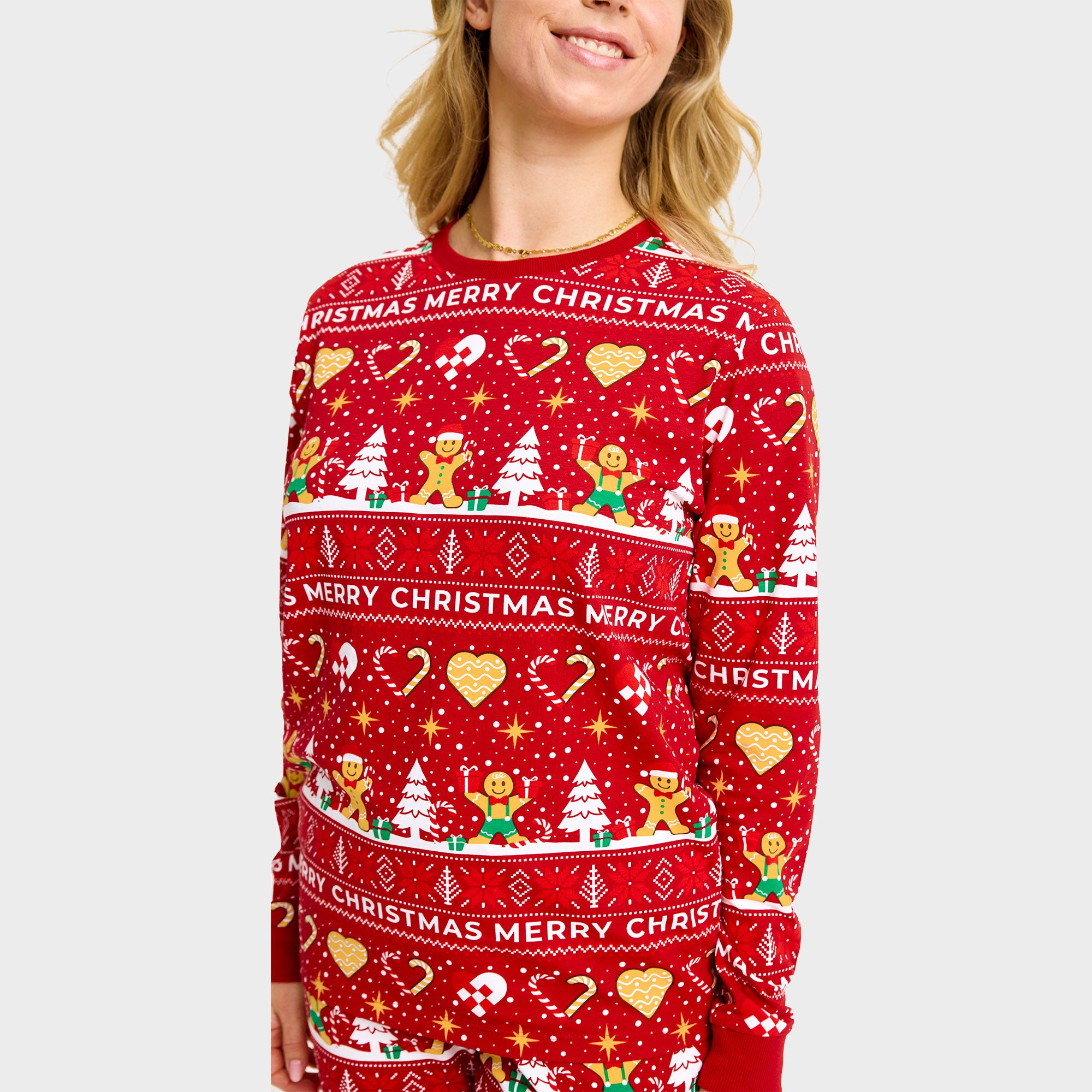 Pyjama de Noël sablé rouge - Femme.